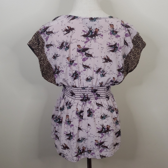 Corey Lynn Calter Silk Bird Printed Anthro Shirt - Picture 2 of 4